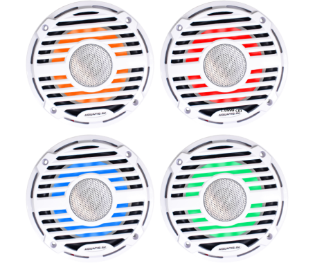 AQUATIC AV - PRO Classic 6.5″ Waterproof RGB Speakers (White)